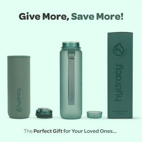 Hydracy Water Bottle with Time Marker -Large BPA Free Water Bottle & No Sweat Sleeve -Leak Proof Gym Bottle with Fruit Infuser Strainer & Times to Drink -Ideal for Fitness Sports & Outdoors - Image 6