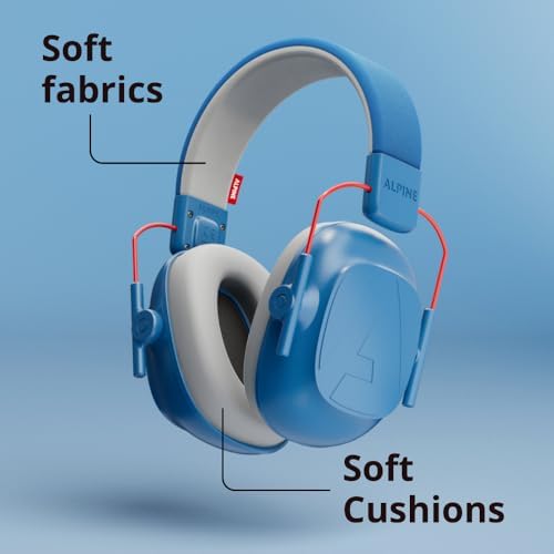 Alpine Muffy Kids - Hearing Protection - CE & ANSI Certified - Adjustable for Ages 3-16 years - Noise Cancelling Headphones - 25dB Sound Reduction Ideal for Protection and Concentration Aid - Blue - Image 5