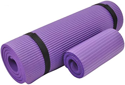 All Purpose 1/2-Inch Extra Thick High Density Anti-Tear Exercise Yoga Mat and Knee Pad with Carrying Strap and Optional Yoga Blocks, Multiple - Image 2