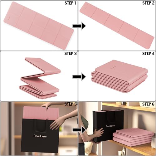 Readaeer Foldable Yoga Mat for Travel Folding Yoga Mat 6mm Thick with Carrying Bag, Non-Slip TPE Exercise Pilates Mat for 72" L x 24" W x 0.24 Inch - Image 5