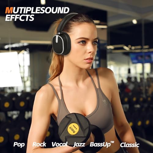 Hybrid Active Noise Cancelling Headphones, Wireless Over Ear Bluetooth Headphones, Foldable Wireless Headset, 60H Playtime, Hi-Res Audio, Deep Bass, Memory Foam Ear Cups, Perfect for Travel & Office - Image 8