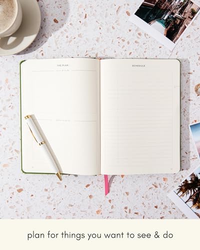 Kunitsa Co. Travel Journal - Guided Notebook for Travelers to Plan & Reflect on Vacations & Trips. Keepsake Travel Gift, Basil Green - Image 3