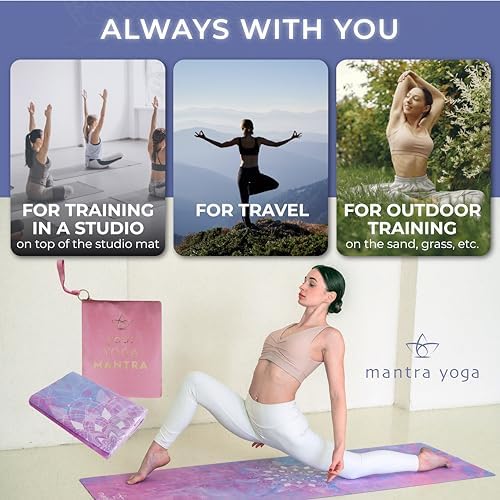 Mantra Yoga Travel PRO 1.5mm - Foldable Fitness & Exercise Mat with Bag | Lightweight, Compact & Eco-Friendly | Non-Slip & Washable | For All Types of Yoga | 72" L x 24" W | 2.6 lbs - Image 3