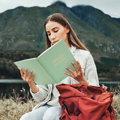 Travel Journal for Women, Adventure Book for 20 Trips, Travelling Planner Notebook Diary for Traveler, Vocation Planner, Travel Gifts(126 Pages, Light Green) - Image 6
