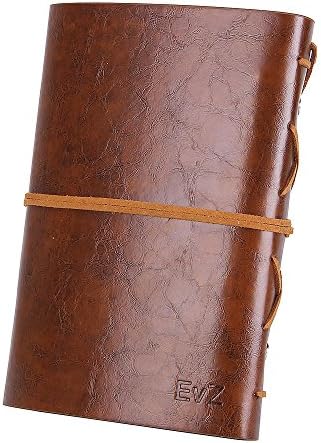 EvZ Leather Writing Journal Notebook, 7 Inches Vintage Nautical Spiral Blank String Diary Notepad Sketchbook Travel to Write in, Unlined Paper, Retro Pendants, Classic Embossed, Retro Brown - Image 2