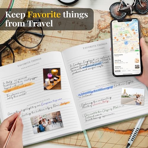 Travel Journal for Women, Adventure Book for 20 Trips, Travelling Planner Notebook Diary for Traveler, Vocation Planner, Travel Gifts(126 Pages, Light Green) - Image 4