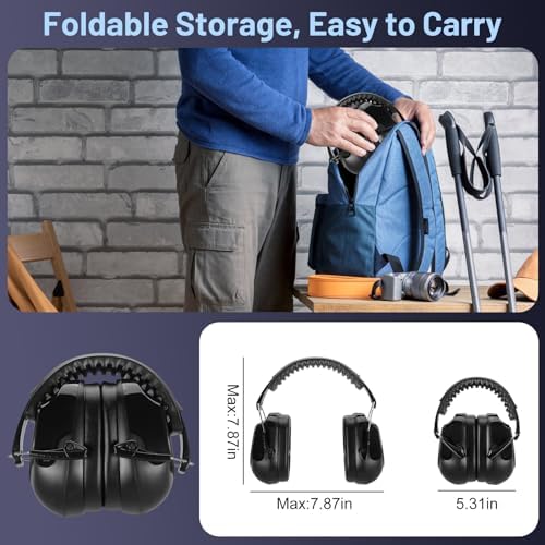 2 Pack 34dB Noise Canceling Headphones For Shooting, Hearing Protection Earmuffs, Ear Protection Headphones, Thickened Headband Ear Muffs For Noise Reduction For Shooting, Construction,Mowing - Image 5
