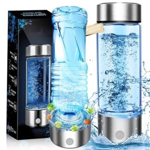 Upgraded Hydrogen Water Bottle Generator - Portable Rechargeable Hydrogen-Rich Water Machine, Rapid 3-Min for Enhanced Water Quality, Premium Travel-Friendly Design with SPE/PEM Tech (Silver)