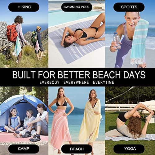 Giant Huge Thin Boho Throw Blanket Turkish Beach Blanket Towel Jumbo Extra Large XL XXL Big Oversized Outdoor Picnic Accessories Airplane Travel Essentials Camping Gears Must Haves Yard Yoga Mat Aqua - Image 2