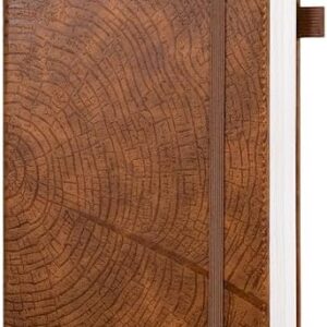 CAGIE Lined Journal for Men Women, Tree Growth Ring Leather Bound Journal Notebook, 256 Pages 100 GSM Journals for Writing, A5 Hardcover Journaling Notebooks for Work, Note Taking