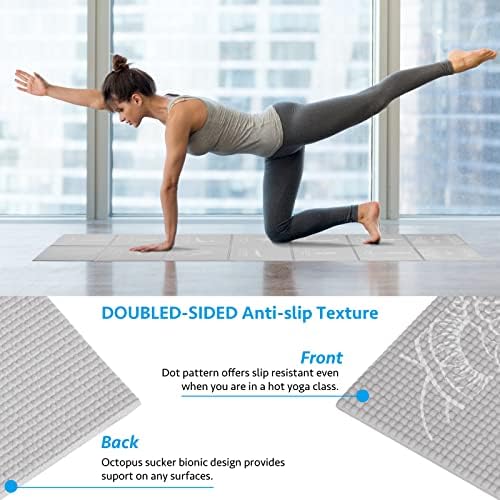 Foldable Yoga Mat for Women, Non Slip Exercise Mat for Home Gym, 5mm Travel Yoga Mats Set With Stretch Strap for Yoga Pilates and Fitness, 68"L x 24"W x 0.2 Inch Thick - Image 6