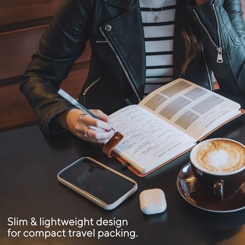 Travel Journal with Prompts - Vegan Leather Adventure Essential - Page-A-Day Travel Journal for Women Men Nonbinary - A5 Daily Diary & Traveler Notebook - Gift - Present - Image 5