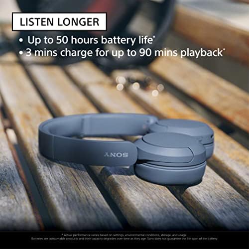 Sony WH-CH520 Wireless Headphones Bluetooth On-Ear Headset with Microphone, Blue - Image 2