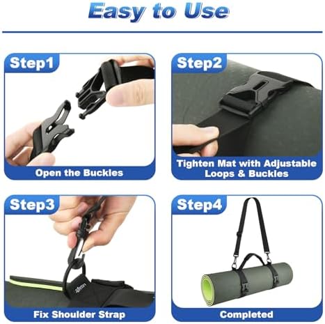 Cosmos Portable Yoga Mat Strap Mat Sling Picnic Blanket Strap with Adjustable Shoulder Strap & Handle for Festivals Picnics Camping Motorcycle Bedroll Pilates - Image 5