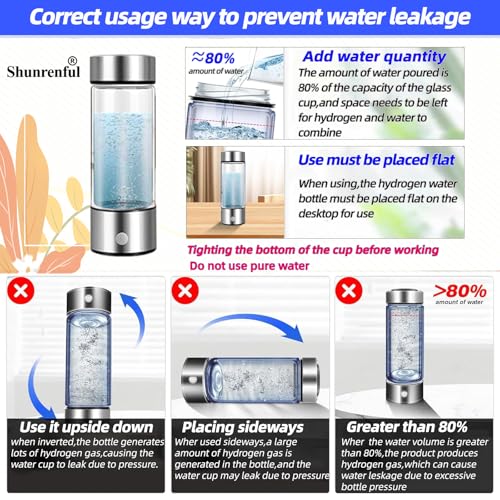 Hydrogen Water Bottle Generator, Portable Hydrogen Water Ionizer Machine Rechargeable,Hydrogen Rich Water Glass Health Cup for Travel 420ml Gift for Friends/Women/Men/Mom/Father/Grandpa/Grandma - Image 3