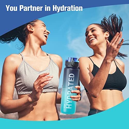 Sahara Sailor Water Bottle 32oz, Durable and Leakproof Water Bottles Motivational with Time Marker, Tritan, BPA Free, Wide Mouth with Easy Clean Brush for Gym, Travel, Home, School, Office (1 Bottle) - Image 7