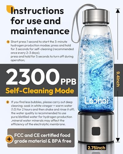 Hydrogen Water Bottle-2025 New Upgraded Hydrogen Water Generator with SPE/PEM Tech,16 OZ Portable Hydrogenated Rich Water Cup Hydro Machine,Health Gift for Home & Family - Image 7