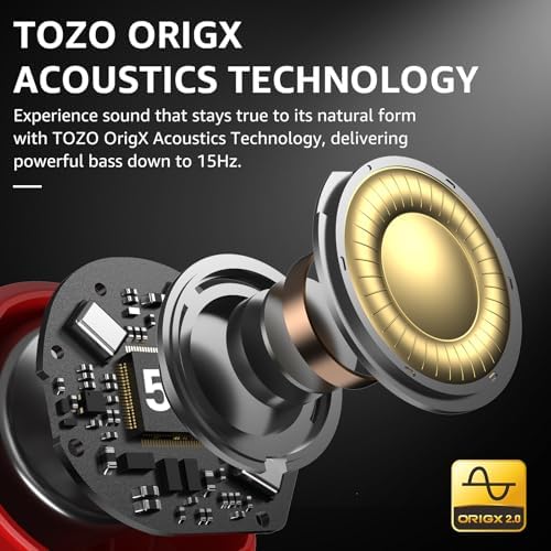 TOZO Hybrid Active Noise Cancelling Wireless Earbuds, 6 Mics ENC Clear Call, IPX8 Waterproof, in Ear Bluetooth 5.3 Headphones Stereo Bass Ear Buds 59H Playtime with LED Display 32 EQs via APP - Image 2