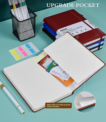 Lined Journal Notebook for Writing, A5 100 GSM Thick Paper, Leather Hardcover Journal for Woman Men, Travel Journal Diary 160 Pages(5.75'' X 8.38''Brown) - Image 7
