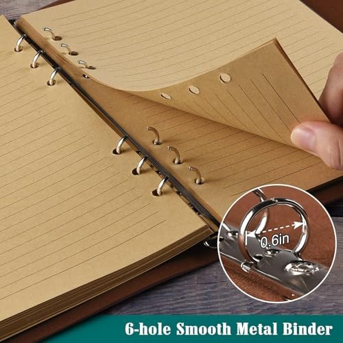 OMEYA Leather Journal Notebook, Refillable Writing Journal Diary Planner,Gifts For Women,Men, Girls, Sister, Friends (Blue, A5-9.3''×6.3'') - Image 4