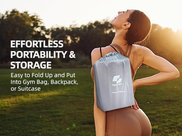 Foldable Yoga Mat for Travel, 68"x24" Folding Travel Gym Mat for Women Yoga Studio, Packable and Portable Pilates Mat with Storage Bag Easy to Carry, Lightweight Travel Workout Mat, 2mm/4mm - Image 2