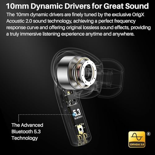 TOZO T20 Wireless Earbuds Bluetooth Headphones 48.5 Hrs Playtime with LED Digital Display, IPX8 Waterproof, Dual Mic Call Noise Cancelling 10mm Broad Range Speakers with Wireless Charging Case - Image 3