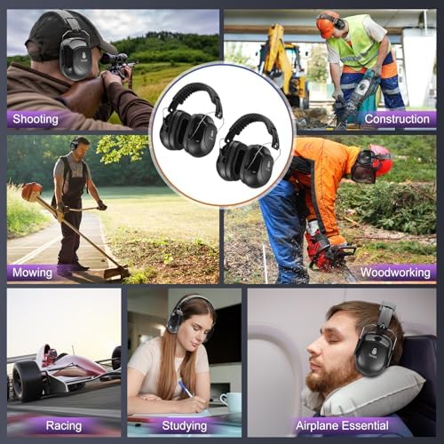 2 Pack 34dB Noise Canceling Headphones For Shooting, Hearing Protection Earmuffs, Ear Protection Headphones, Thickened Headband Ear Muffs For Noise Reduction For Shooting, Construction,Mowing - Image 6