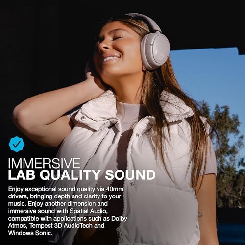 JLab JBuds Lux ANC Wireless Headphones, Mauve, Hybrid Active Noise Cancelling, Customizable Sound, Spatial Audio Compatible, Premium Over-Ear Bluetooth Headset - Image 2