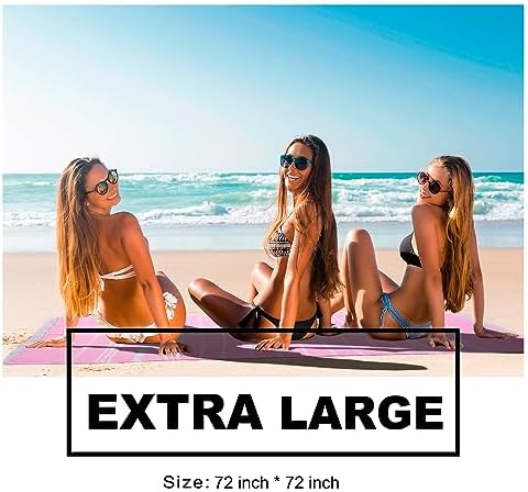 Giant Huge Thin Boho Throw Blanket Turkish Beach Blanket Towel Jumbo Extra Large XL XXL Big Oversized Outdoor Picnic Accessories Airplane Travel Essentials Camping Gears Must Haves Yard Yoga Mat Aqua - Image 5