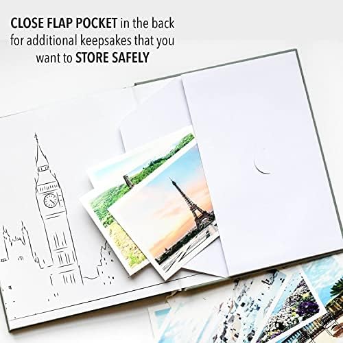 DUNCAN & STONE PAPER CO. Travel Journals - Elegant Journaling Notebook To Record All Your Travel Fun, & More - 110 Page Linen Hardcover Journal For Up To 15 Trips (Sage Green) - Image 5