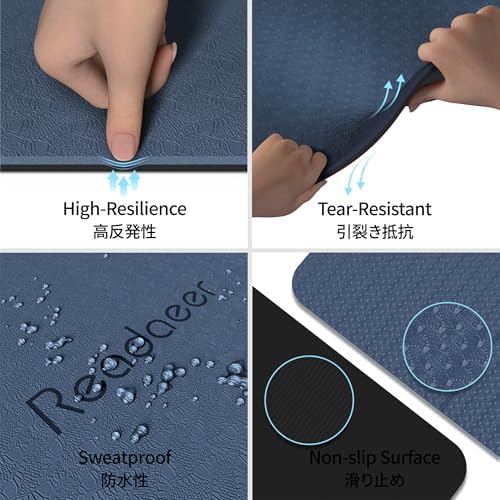 Readaeer Foldable Yoga Mat for Travel Folding Yoga Mat 6mm Thick with Carrying Bag, Non-Slip TPE Exercise Pilates Mat for 72" L x 24" W x 0.24 Inch - Image 2