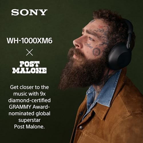 Sony WH-1000XM6 The Best Wireless Noise Canceling Headphones, HD NC Processor QN3, 12 Microphones, Adaptive NC Optimizer, Mastered by Engineers, Studio-Quality, 30-Hour Battery, Black - Image 2