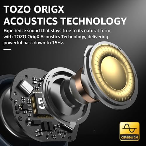 TOZO Hybrid Active Noise Cancelling Wireless Earbuds, 6 Mics ENC Clear Call, IPX8 Waterproof, in Ear Bluetooth 5.3 Headphones Stereo Bass Ear Buds 59H Playtime with LED Display 32 EQs via APP - Image 2