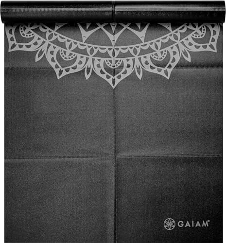 Gaiam Yoga Mat Folding Travel Fitness & Exercise Mat | Foldable Yoga Mat for All Types of Yoga, Pilates & Floor Workouts, Midnight Marrakesh, 2mm - Image 4