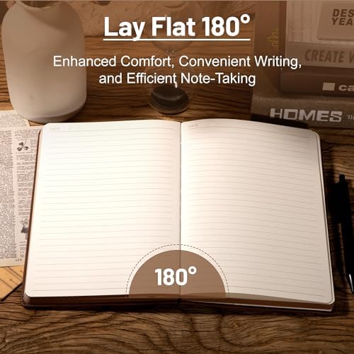 CAGIE Compass Leather Notebook Journal for Men, 100 GSM 288 Pages Lined Journals for Writing, A5 Hardcover Journaling Notebooks Gift Set with Pen for Travel Office Daily Writing - Image 4