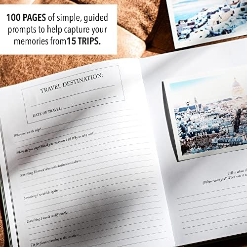 DUNCAN & STONE PAPER CO. Travel Journals - Elegant Journaling Notebook To Record All Your Travel Fun, & More - 110 Page Linen Hardcover Journal For Up To 15 Trips (Sage Green) - Image 3