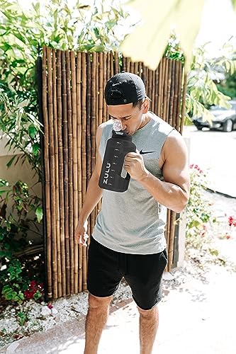 ZULU Goals Large Water Bottle Jug with Time Marker & Handle for All Day Hydration | Silicone Soft Straw with Locking Leak-Proof Lid | For Gym, Camping, Workout, and Outdoors | BPA-Free | 64oz, 128oz - Image 8