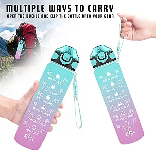 Enerbone 32 oz Drinking Water Bottle with Times to Drink and Straw, Motivational with Carrying Strap, Leakproof BPA & Toxic Free, Ensure You Drink Enough Water for Fitness Gym Outdoor - Image 6