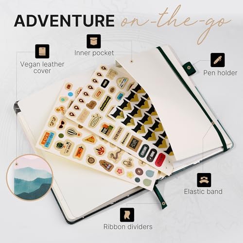 3-in-1 Travel Journal for Women - My Adventure Book, Travelers Notebook, Scrapbook & Bucket List Gifts for People Who Travel A Lot With Prompts - Cruise & Camping Essentials Planner Accessories Diary - Image 7