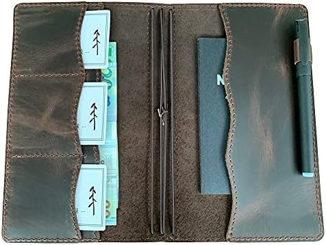 newestor Travelers Notebook Cover with Inner Pockets, Card Slots and Pen Holder, Standard Size, Dark Brown - Image 2