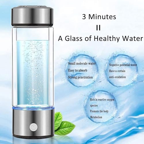 Hydrogen Water Bottle Generator, Portable Hydrogen Water Ionizer Machine Rechargeable,Hydrogen Rich Water Glass Health Cup for Travel 420ml Gift for Friends/Women/Men/Mom/Father/Grandpa/Grandma - Image 6
