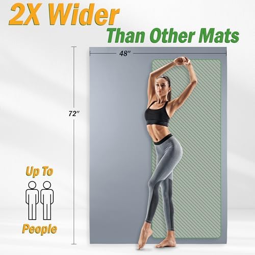 Large Yoga Mat - 6’x4’ Wide Exercise Mat - 8mm Thick Non-Slip Workout Mat - Image 6