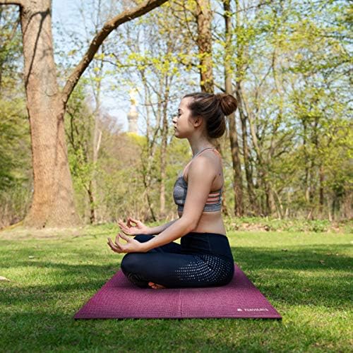 Navaris Foldable Yoga Mat for Travel - 1/8 inch (4mm) Thick Exercise Mat for Yoga, Pilates, Workout, Gym, Fitness - Non-Slip Folding Thin Portable Mat - Image 2